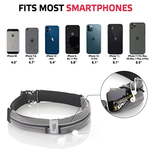 sport2people Running Belt USA Patented - Hands-Free Workout Fanny Pack - iPhone X 8 11 12 Pro Buddy Pouch for Runners -Ã‚ FreerunningÃ‚ Reflective Waist Pack Phone Holder - Fitness Gear Accessories